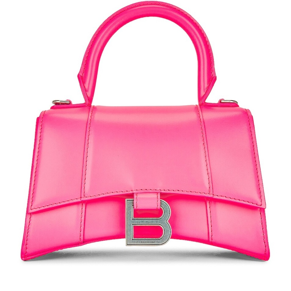 Balenciaga xs hourglass fluro pink bag